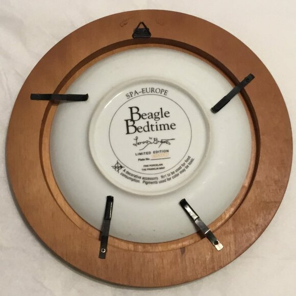 Franklin Mint Beagle Bedtime Limited Edition Numbered collector's Plate - Picture 5 of 8
